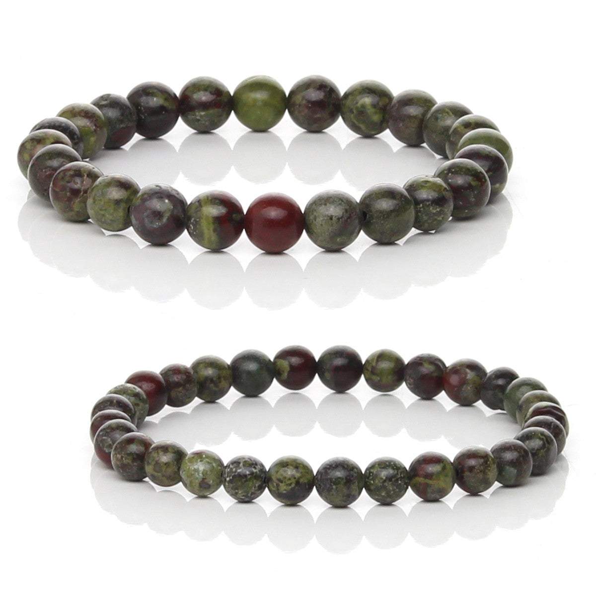 Pulsera Elástica de Jaspe Sangre de Dragón (Coraje y Fuerza Interior)