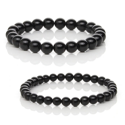 Pulsera Elástica de Turmalina Negra Natural (La Máxima Protección)