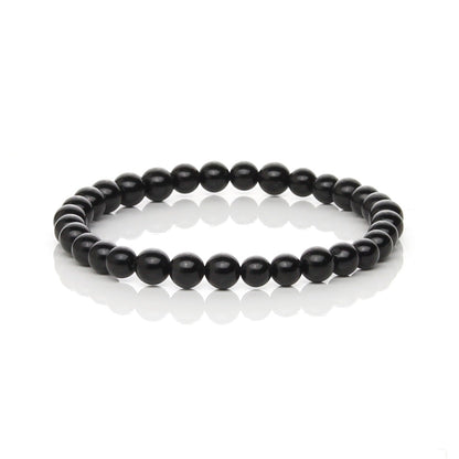 Pulsera Elástica de Turmalina Negra Natural (La Máxima Protección)