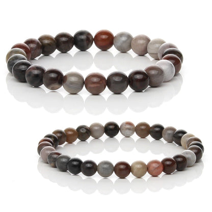 Pulsera Elástica de Xilópalo / Madera Petrificada (Paciencia y Enraizamiento)