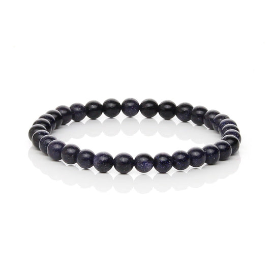 Pulsera Elástica de Piedra del Oro Azul / Blue Goldstone (Sabiduría y Calma Nocturna)