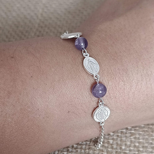 Pulsera Trío de Protección y Armonía (Plata & Amatista)
