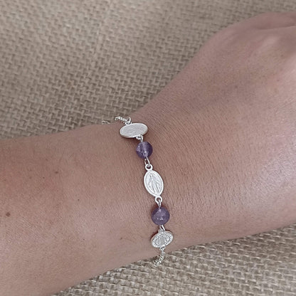 Pulsera Trío de Protección y Armonía (Plata & Amatista)