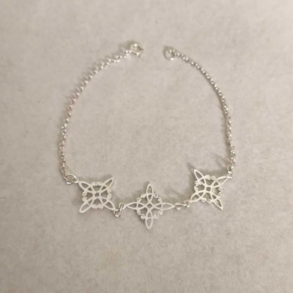 Pulsera de Plata de Ley con Nudos de Bruja - Talismán de Protección Espiritual