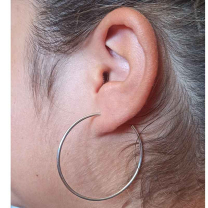 Aros Clásicos Finos de Plata de Ley 925 - Grosor 1.5mm - Varias Medidas