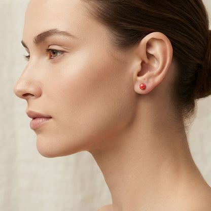 Pendientes de Plata de Ley 925 con Coral