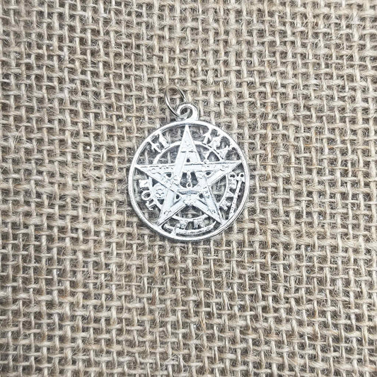 Colgante Tetragramatón (Plata de Ley 925) - Amuleto de Protección Suprema, Armonía y Dominio Espiritual (35.4 mm)