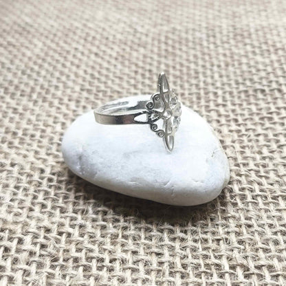 Anillo Nudo de Bruja Ajustable (Plata de Ley 925) - Amuleto de Protección Personal, Fuerza Celta y Magia