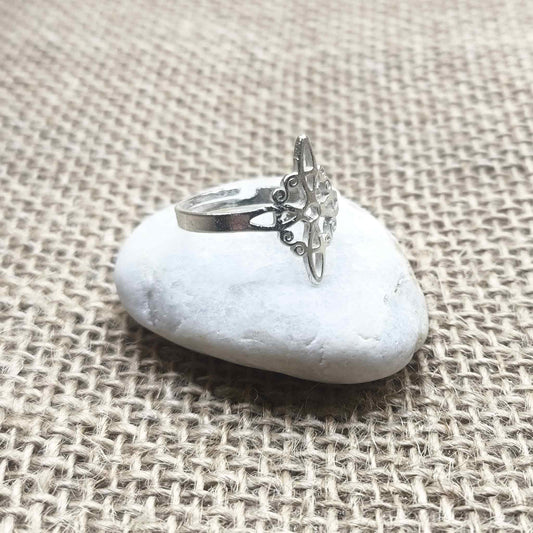 Anillo Nudo de Bruja Ajustable (Plata de Ley 925) - Amuleto de Protección Personal, Fuerza Celta y Magia