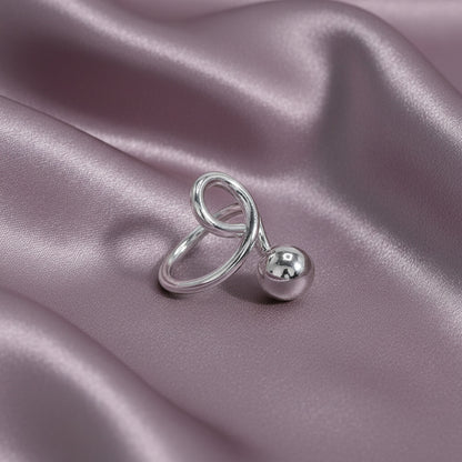 Anillo Orbe de Conexión – Plata de Ley 925 – Amuleto de Equilibrio y Regalo de Empoderamiento