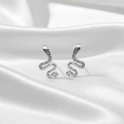 Pendientes de Serpiente Cobra en Plata de Ley 925 - Amuleto de Transmutación y Regalo de Protección Mística