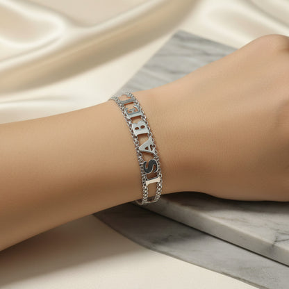 Pulsera Nombre Isabel con Elefantes Sagrados de Plata de Ley 925 - Amuleto de Sabiduría, Abundancia y Regalo de Protección Personalizada